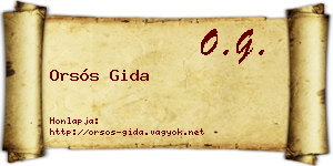 Orsós Gida névjegykártya